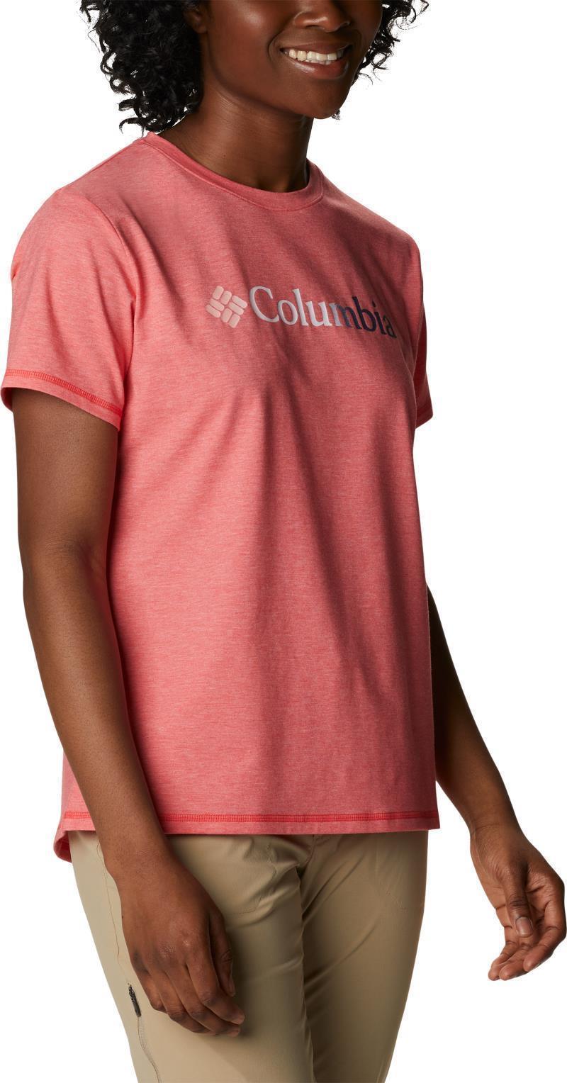 Sun Trek SS Graphic Tee - Womens - Red Hibiscus Heather / Branded Gradient 3