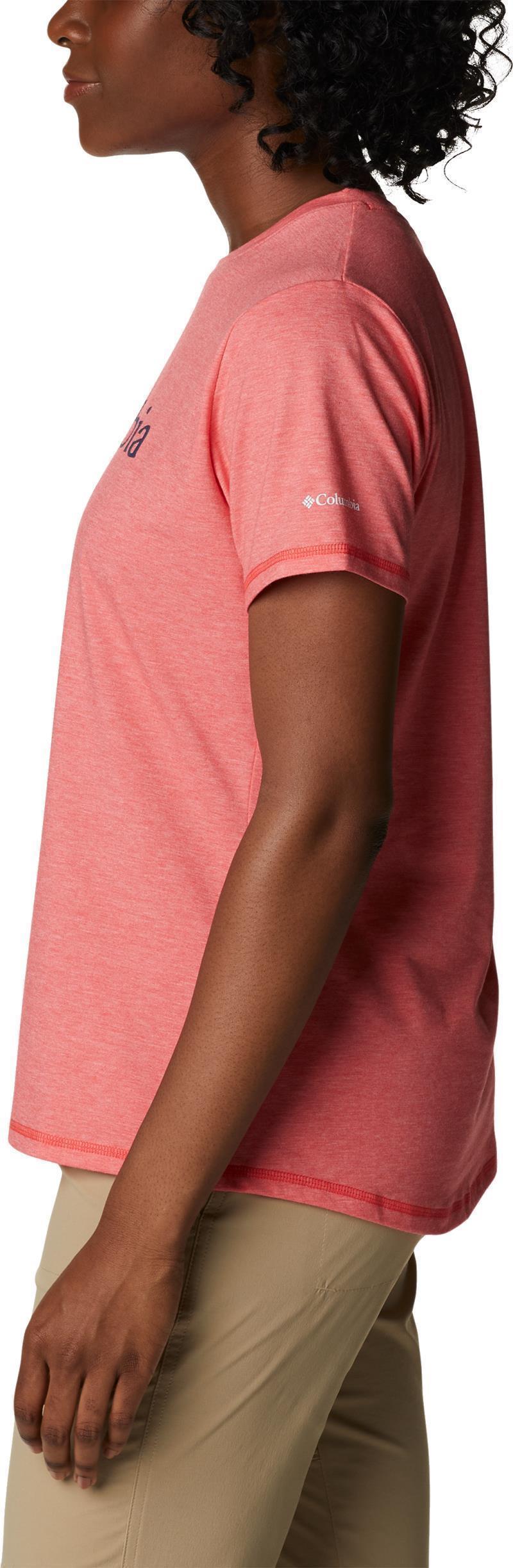 Sun Trek SS Graphic Tee - Womens - Red Hibiscus Heather / Branded Gradient 4