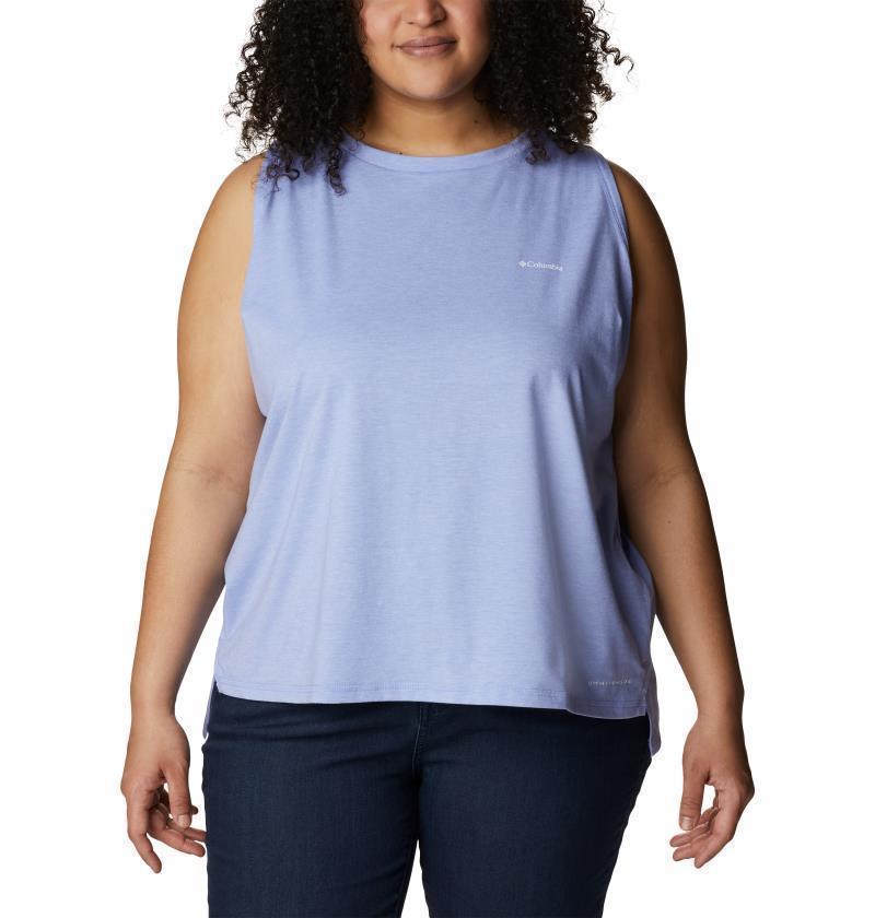 Sun Trek Tank, Extended - Womens - Serenity Heather 1