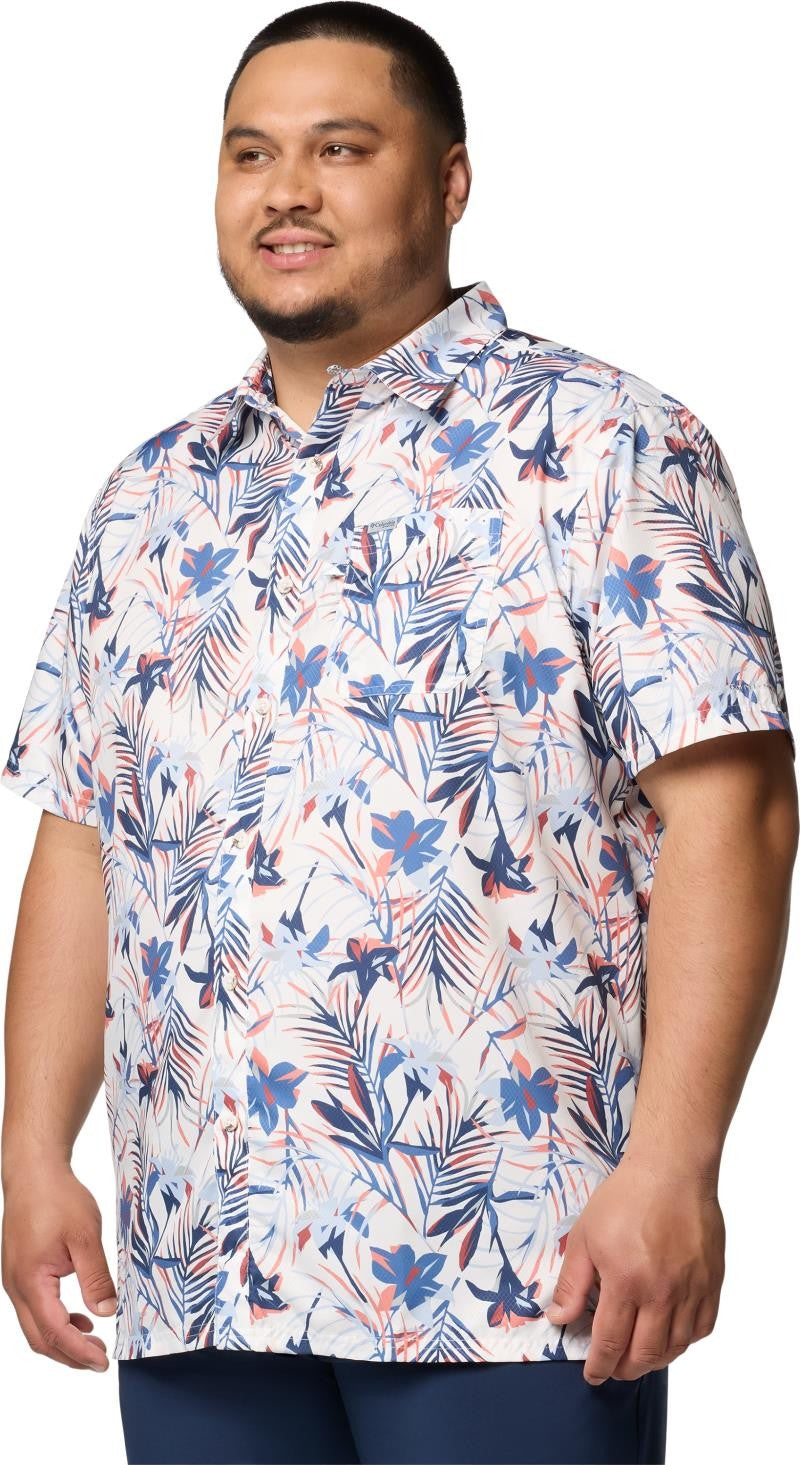 Super Slack Tide Camp Shirt, Extended - Mens - white tropicfield 1