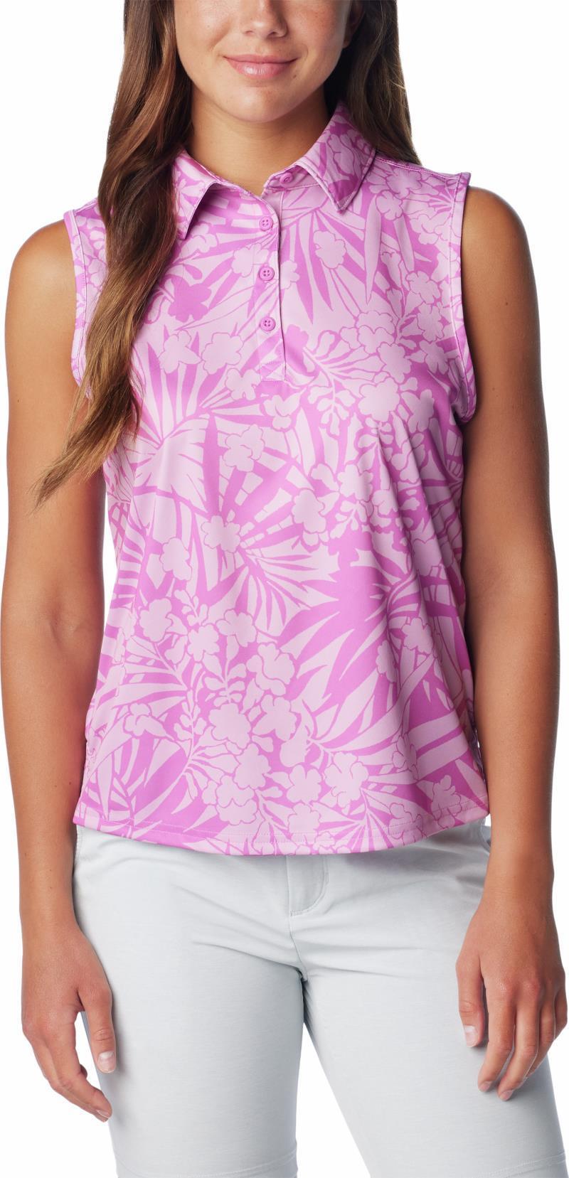 Super Tidal Tee SL Polo - Womens - Bright Lavender Tropictones 1