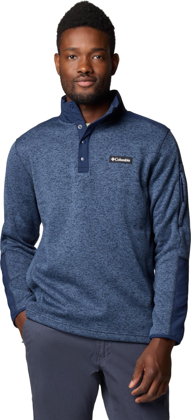 Sweater Weather Half Snap - Mens - Dark Mountain Heather / Collegiate Navy 1