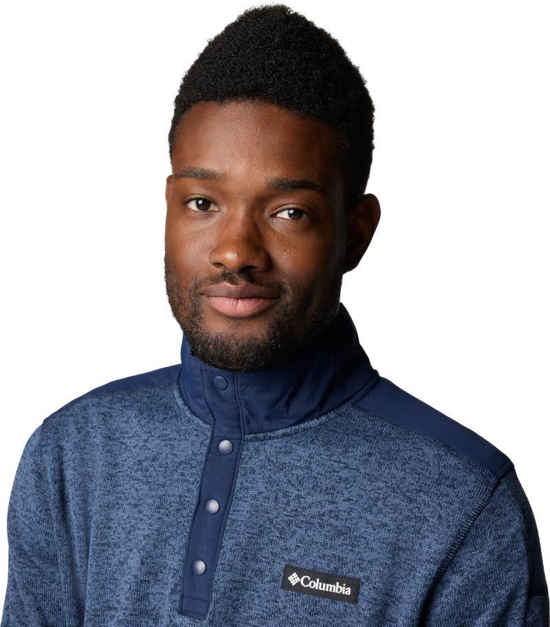 Sweater Weather Half Snap - Mens - Dark Mountain Heather / Collegiate Navy 3