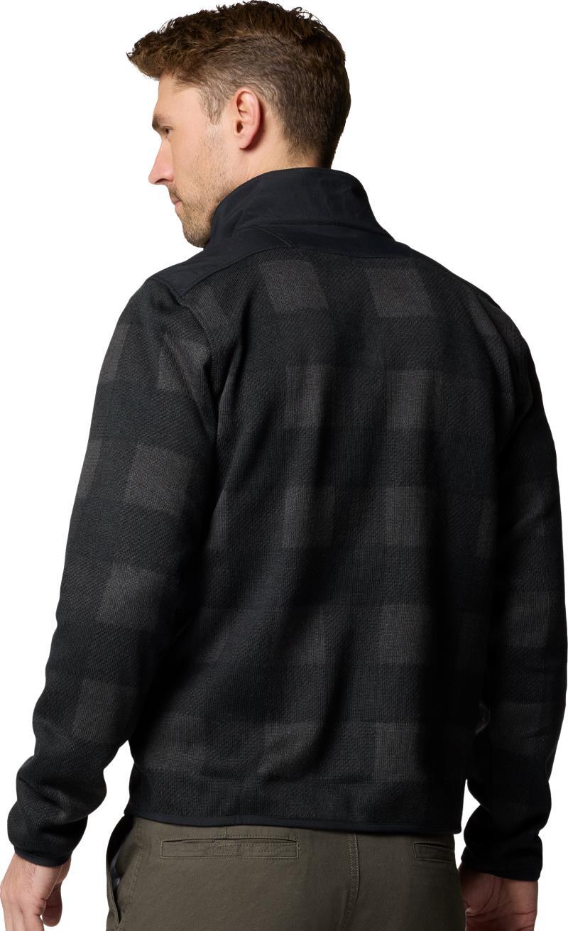 Sweater Weather Printed Half Zip II - Mens - black buffalo / check print / shark black 1