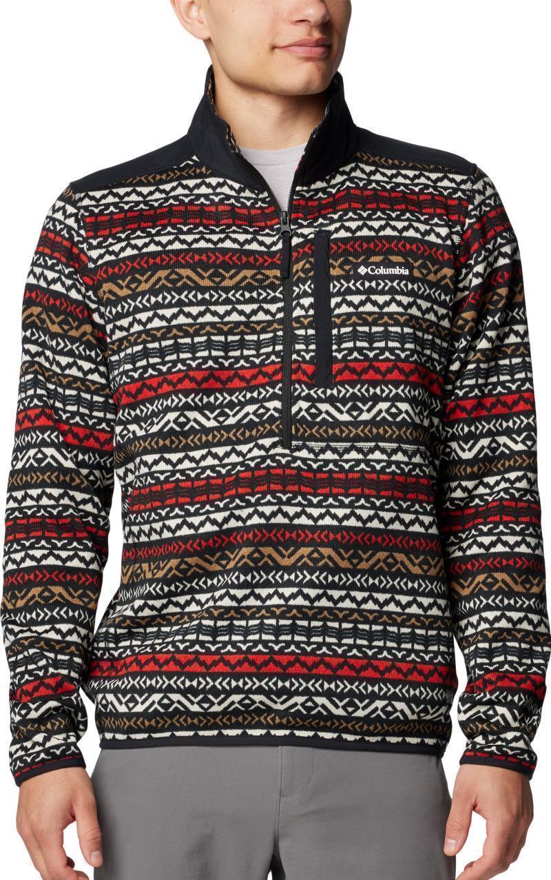 Sweater Weather Printed Half Zip II - Mens - black madras multi 1