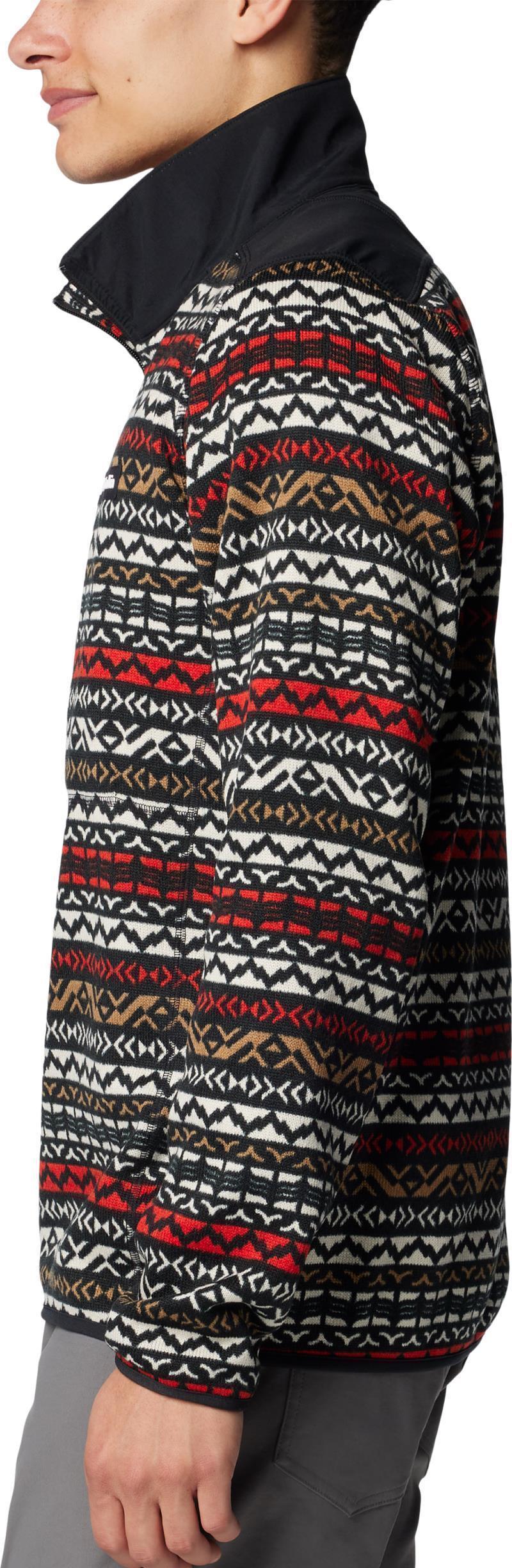 Sweater Weather Printed Half Zip II - Mens - black madras multi 1