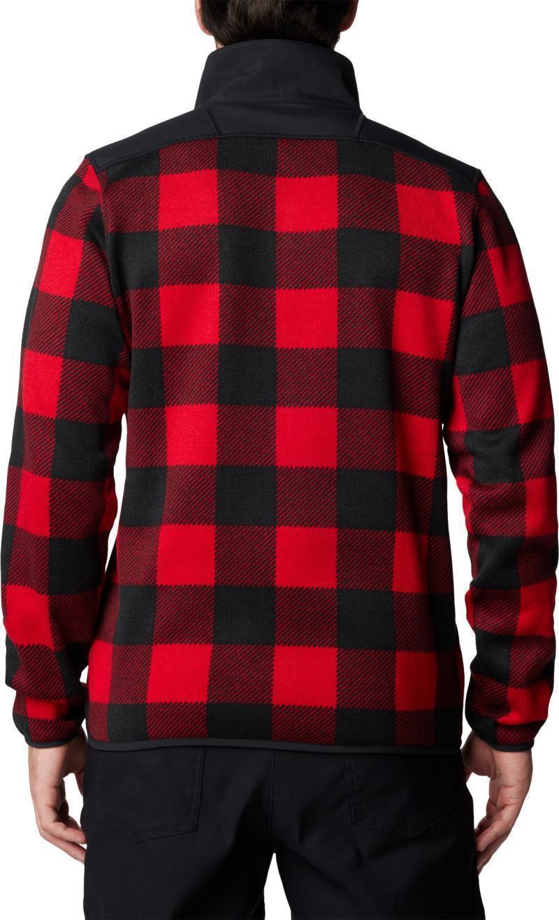 Sweater Weather Printed Half Zip II - Mens - mountain red / check print / mountain red black 1