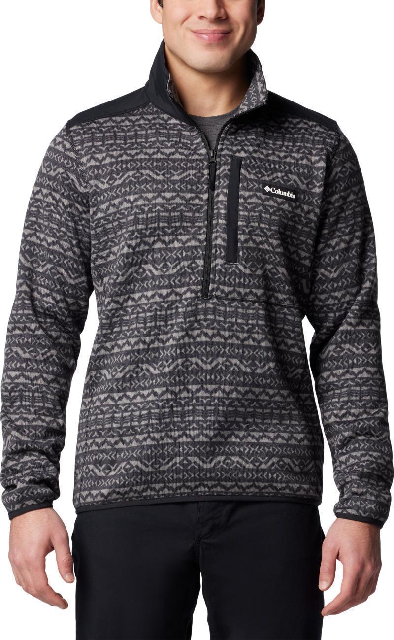 Sweater Weather Printed Half Zip II - Mens - shark madras tonal 1