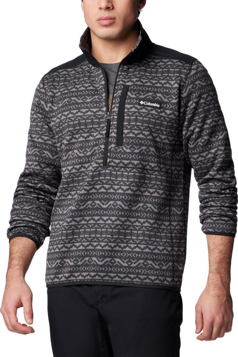 Sweater Weather Printed Half Zip II - Mens - shark madras tonal 1