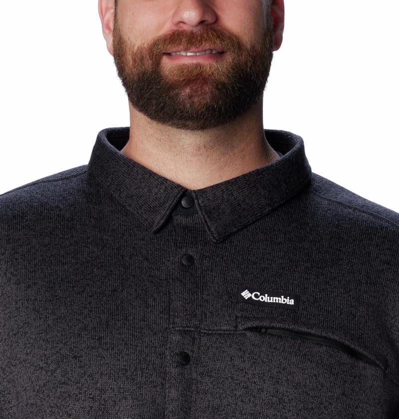 Sweater Weather Shirt Jacket - Big - Mens - Black Heather 4