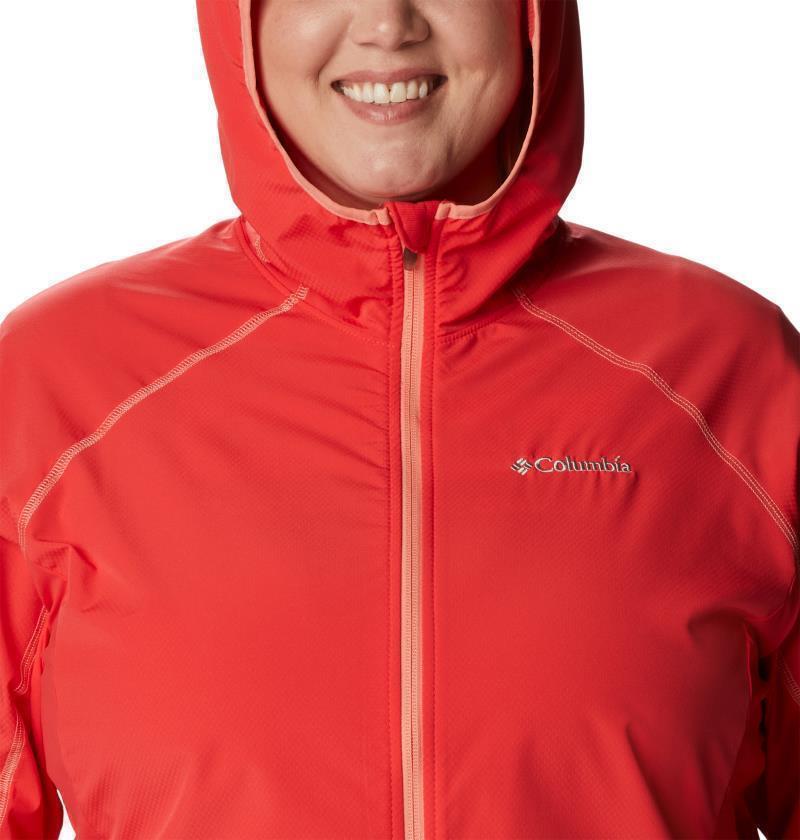 Sweet As Softshell Hoodie, Extended - Womens - Red Hibiscus 6