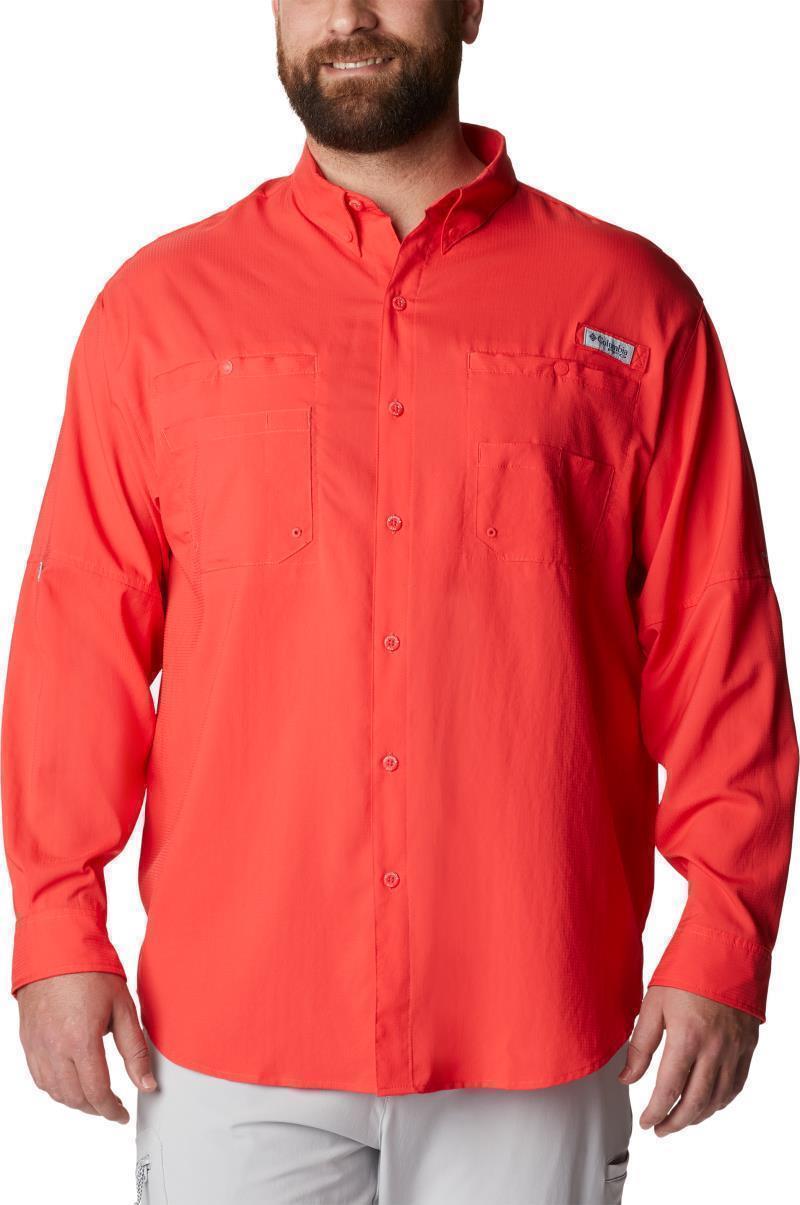 Tamiami II LS Shirt, Extended - Mens - Red Hibiscus 1