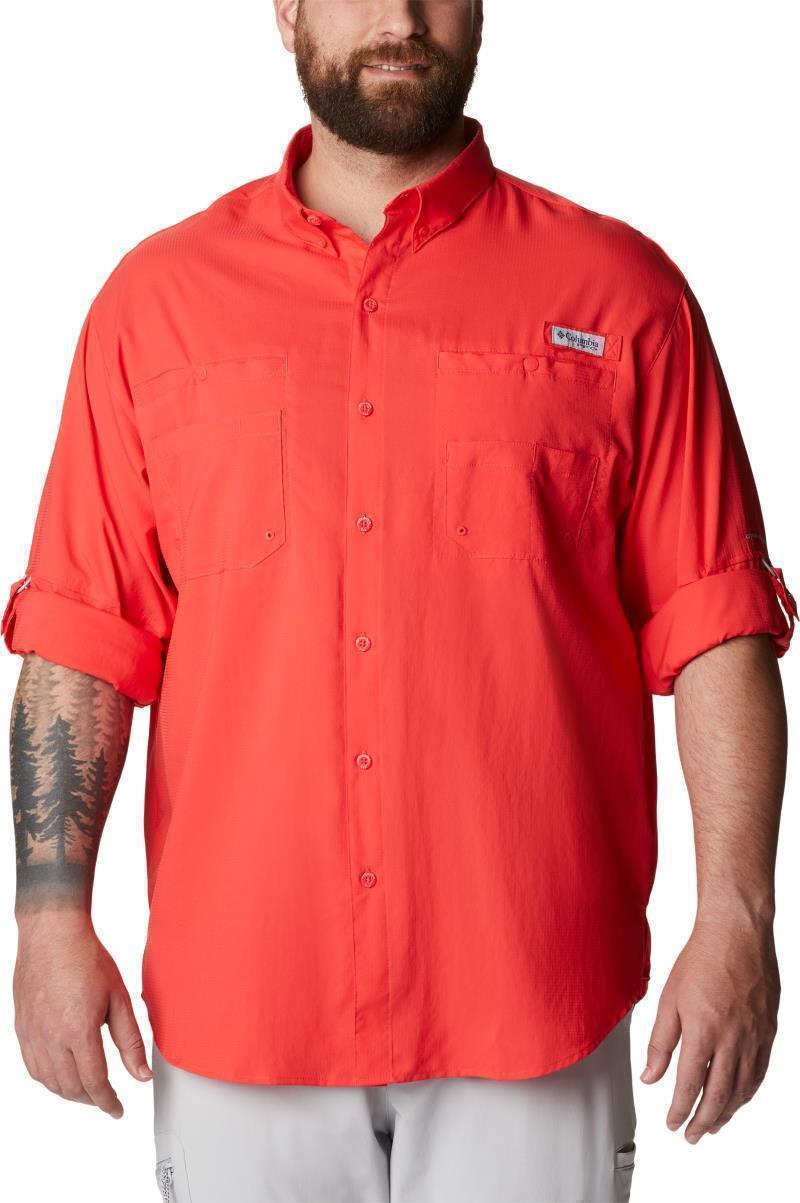 Tamiami II LS Shirt, Extended - Mens - Red Hibiscus 2