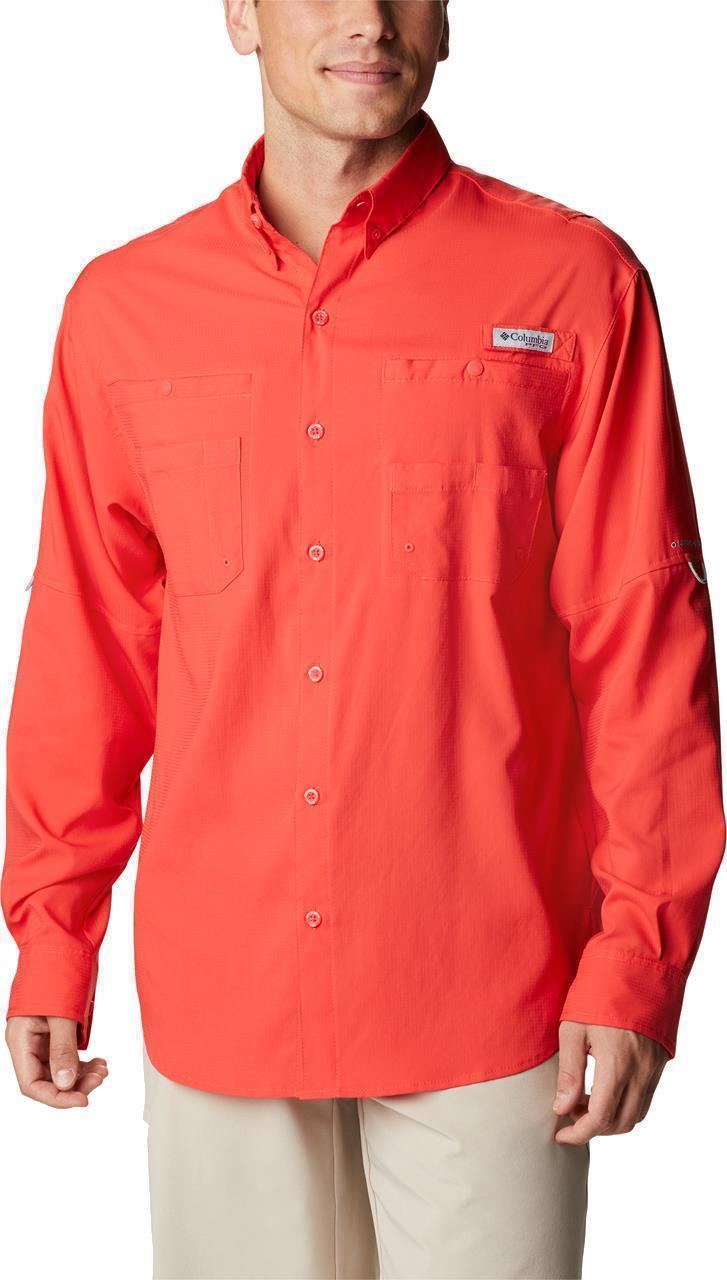 Tamiami II LS Shirt, Tall - Mens - Red Hibiscus 1
