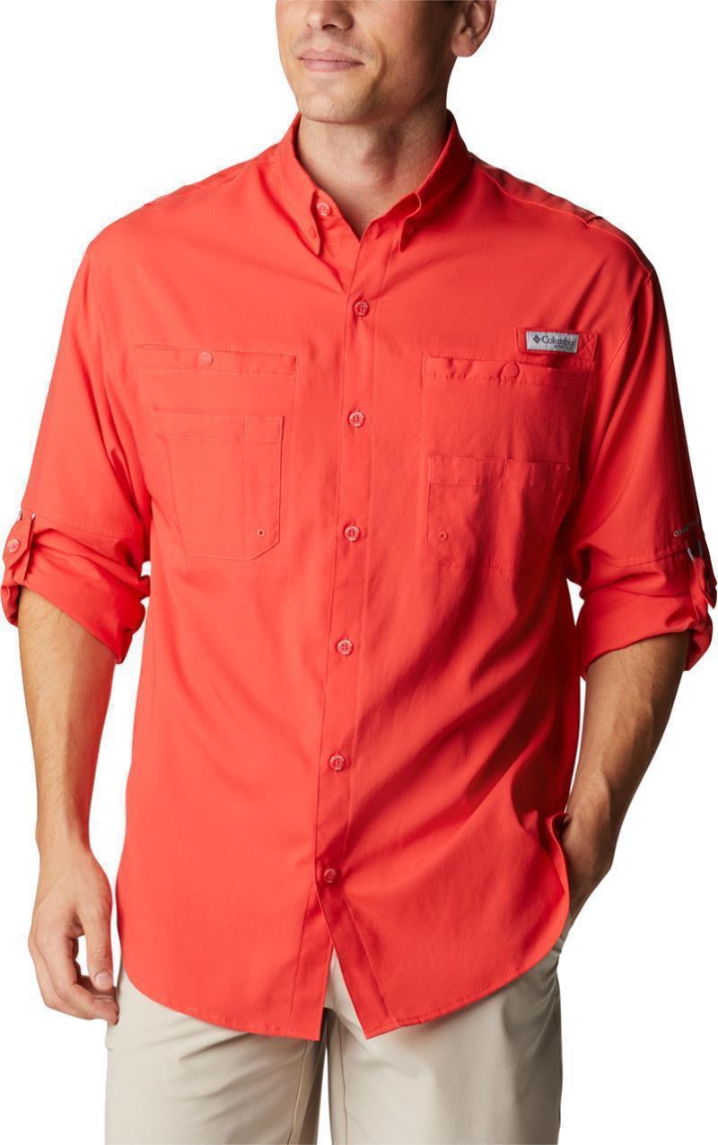 Tamiami II LS Shirt, Tall - Mens - Red Hibiscus 3