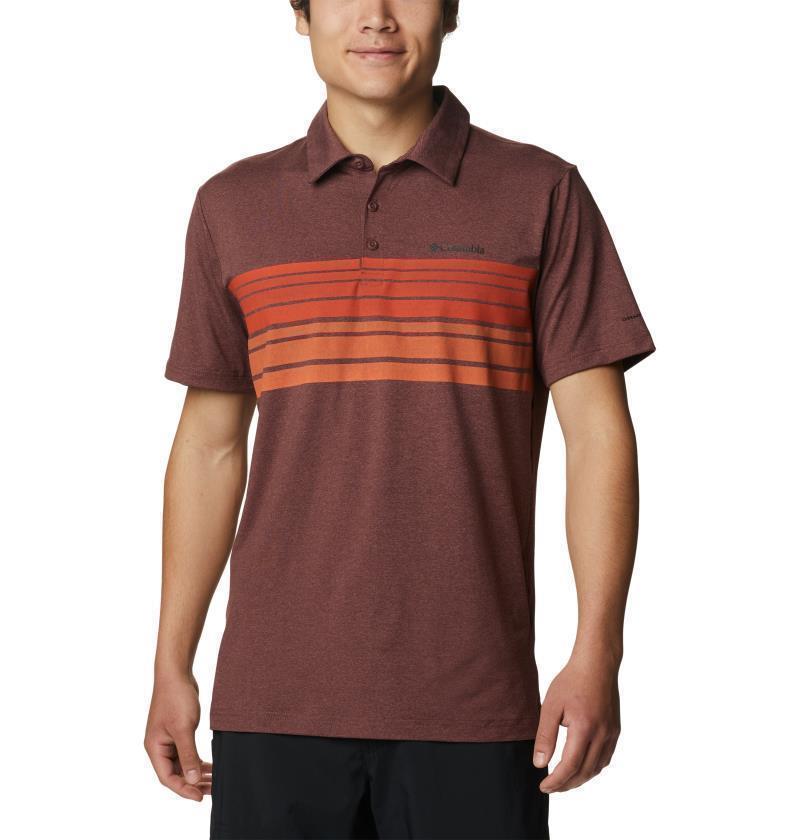 Tech Trail Novelty Polo - Mens - Light Raisin Heather Stripe 1