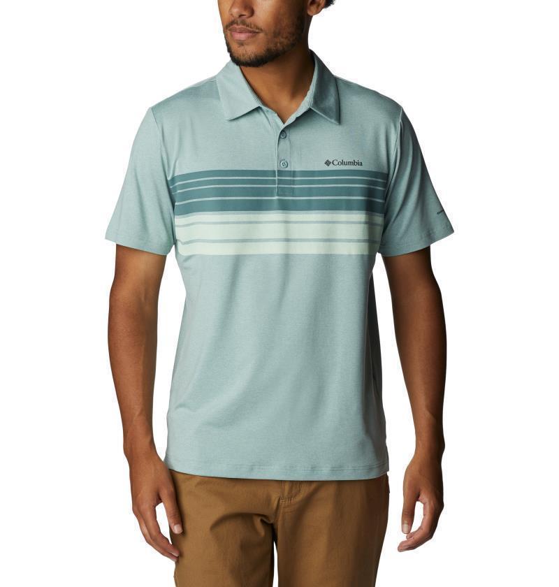 Tech Trail Novelty Polo - Mens - Niagara Heather Stripe 1