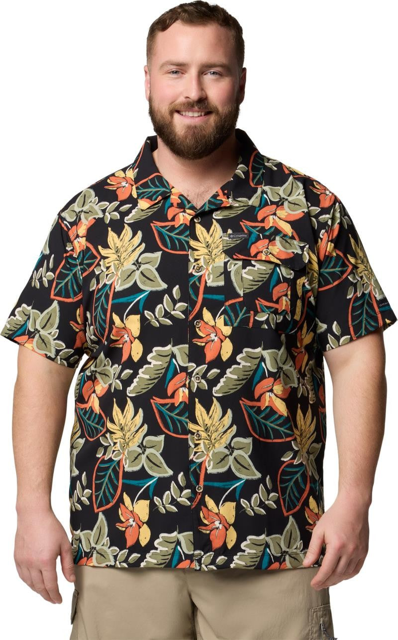 Tech Trail Utility Printed Woven SS, Extended - Mens - black pasteled 1