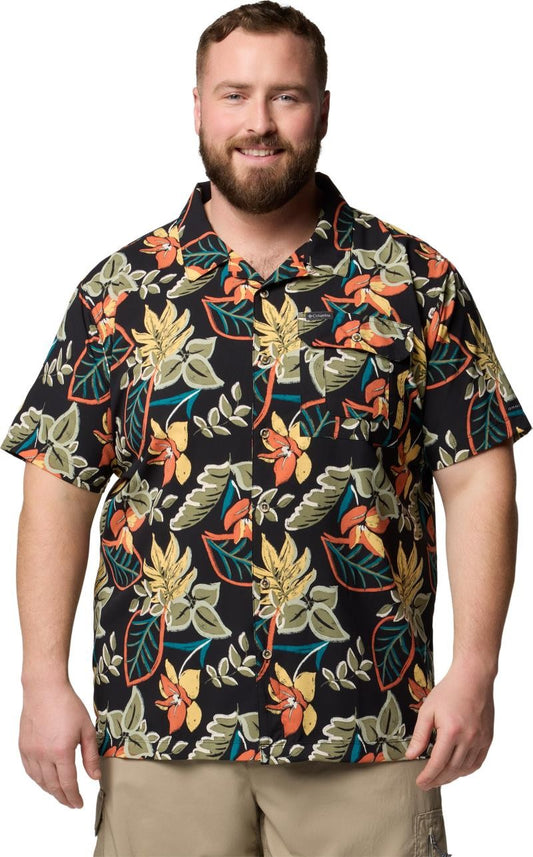 Tech Trail Utility Printed Woven SS, Extended - Mens - black pasteled 1