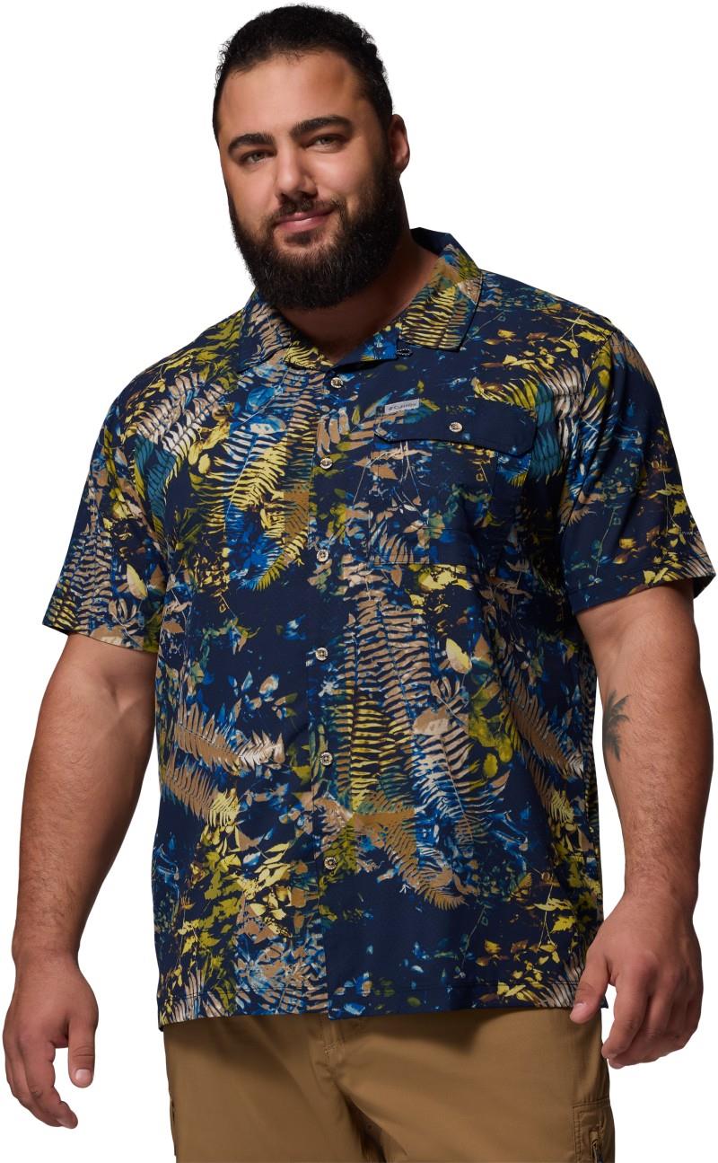 Tech Trail Utility Printed Woven SS, Extended - Mens - mountain blue / geofern greenscape 1