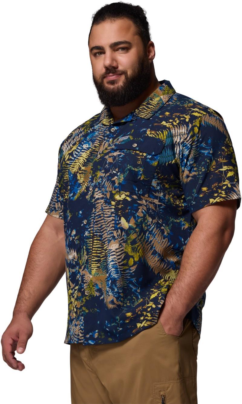 Tech Trail Utility Printed Woven SS, Extended - Mens - mountain blue / geofern greenscape 1