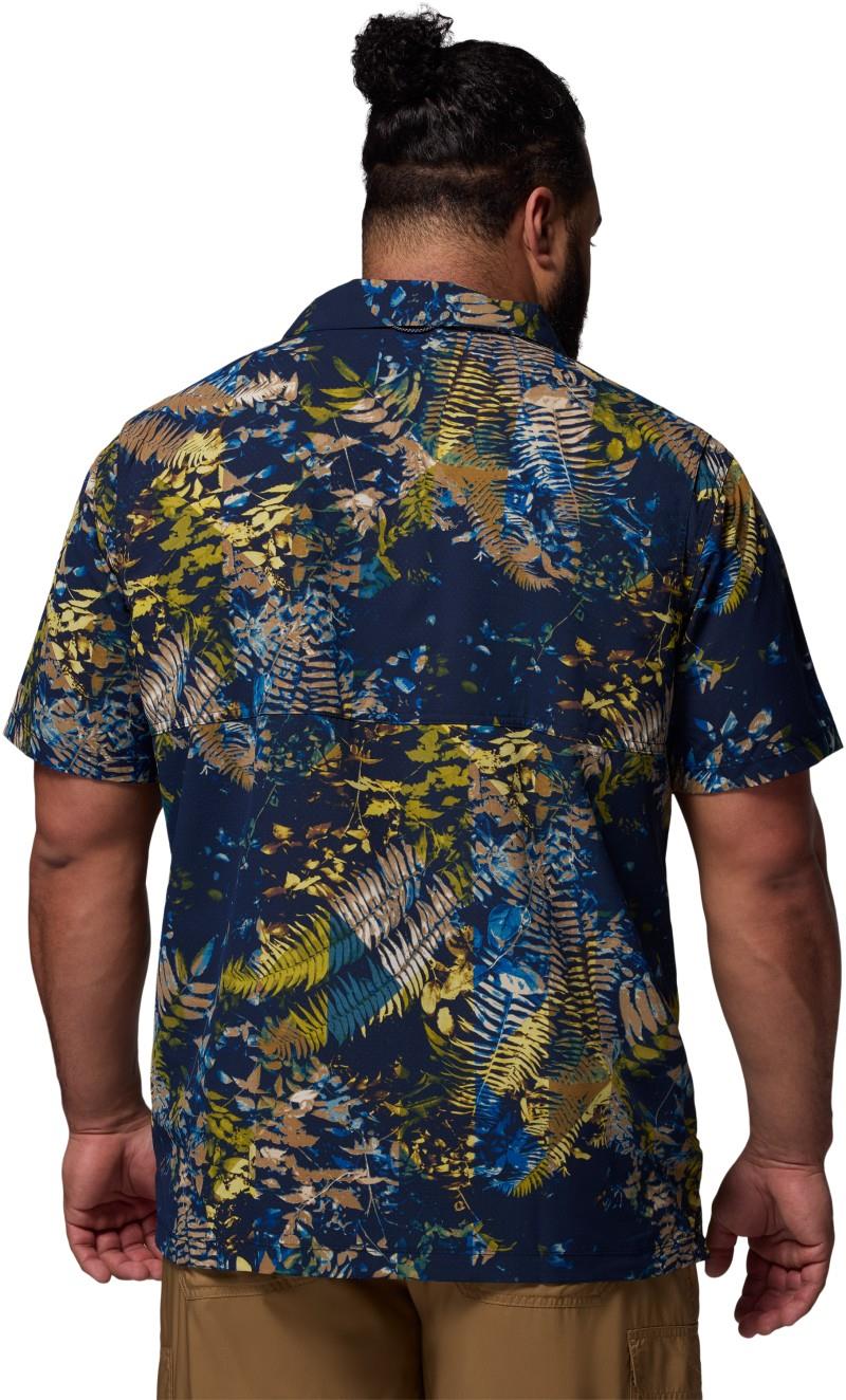 Tech Trail Utility Printed Woven SS, Extended - Mens - mountain blue / geofern greenscape 1