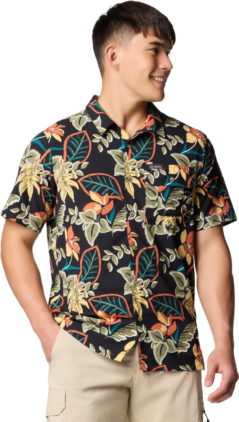 Tech Trail Utility Printed Woven SS - Mens - black pasteled 1