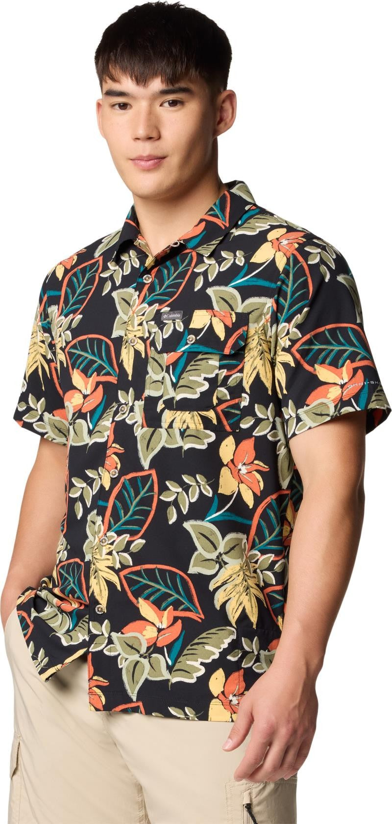 Tech Trail Utility Printed Woven SS - Mens - black pasteled 1