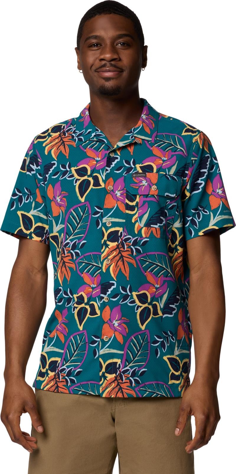 Tech Trail Utility Printed Woven SS - Mens - river blue pasteled 1