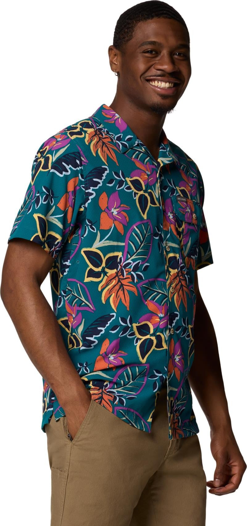 Tech Trail Utility Printed Woven SS - Mens - river blue pasteled 1