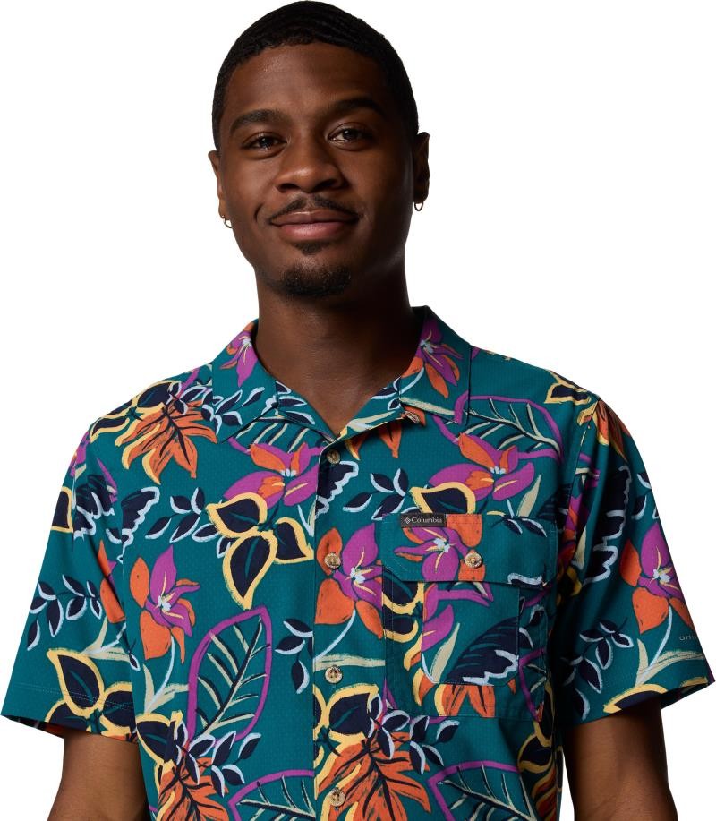Tech Trail Utility Printed Woven SS - Mens - river blue pasteled 1