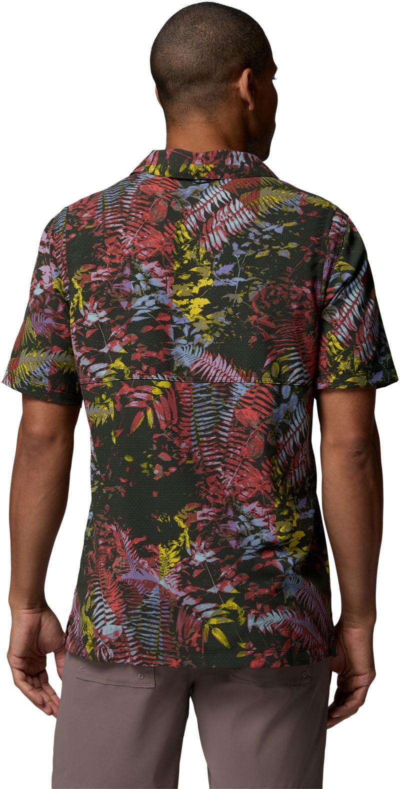 Tech Trail Utility Printed Woven SS - Mens - washed red / geofern greenscape 1