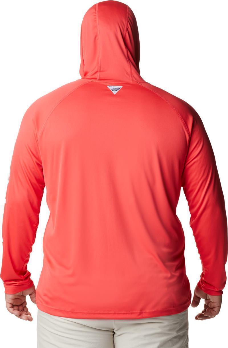 Terminal Tackle Hoodie, Extended - Mens - Red Hibiscus / White Logo 2