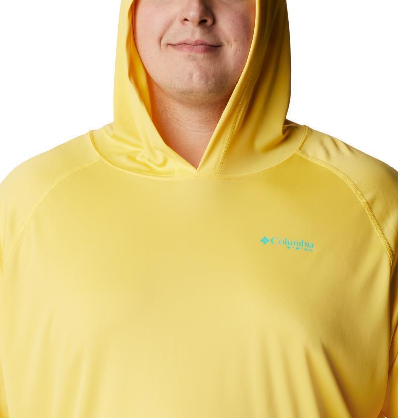 Terminal Tackle Hoodie, Extended - Mens - Sun Glow / Electric Turquoise Logo 5