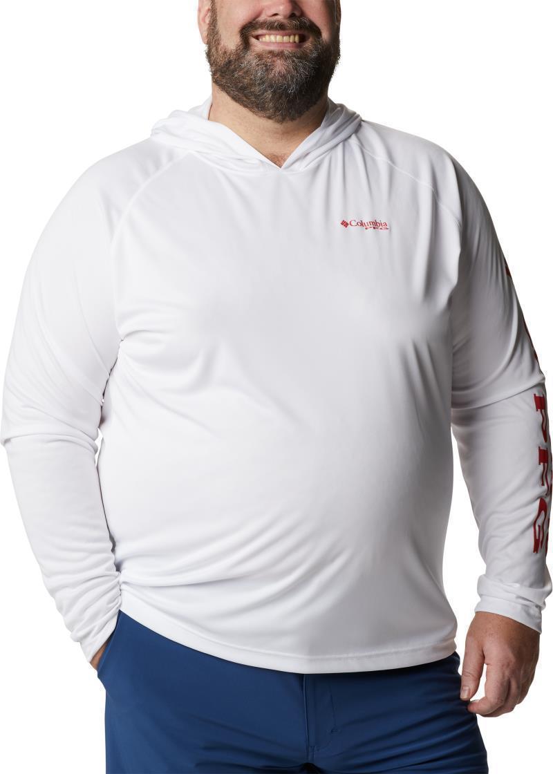 Terminal Tackle Hoodie, Extended - Mens - White / Red Spark Logo 1