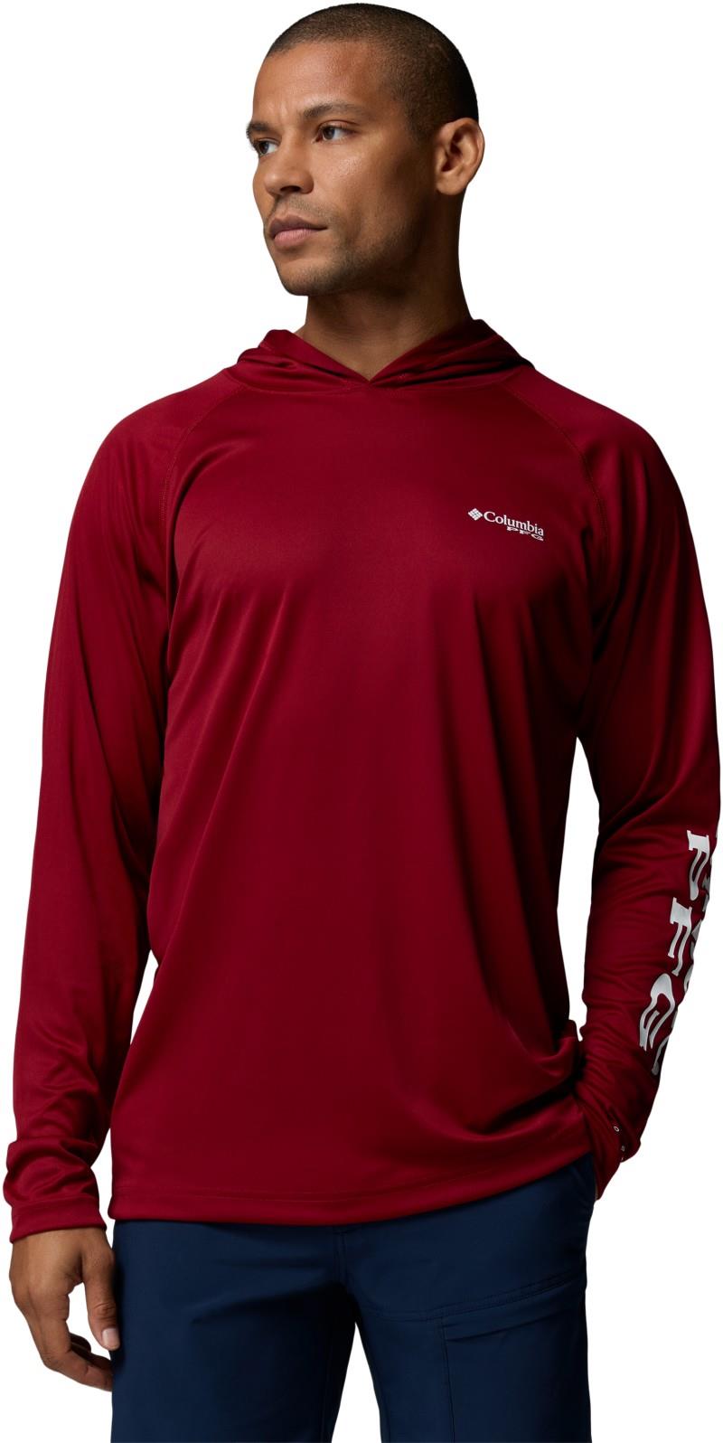Terminal Tackle Hoodie, Extended - Mens - beet / white logo 1