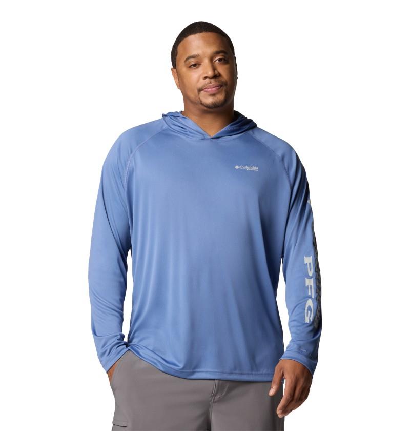 Terminal Tackle Hoodie, Extended - Mens - bluebell / cool grey logo 1