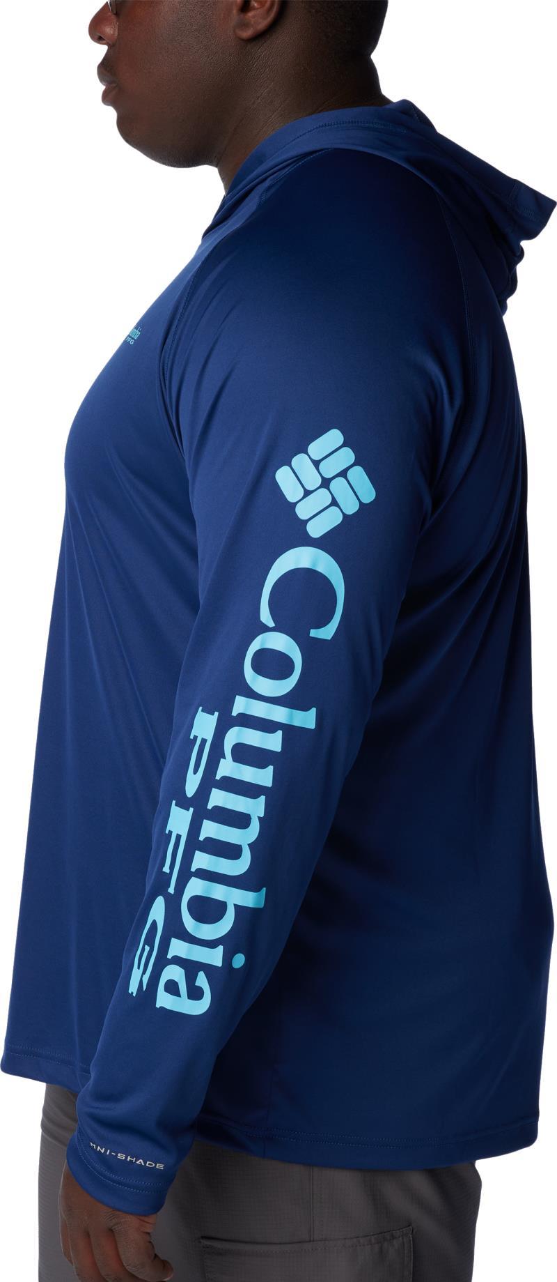 Terminal Tackle Hoodie, Extended - Mens - carbon / opal blue logo 1