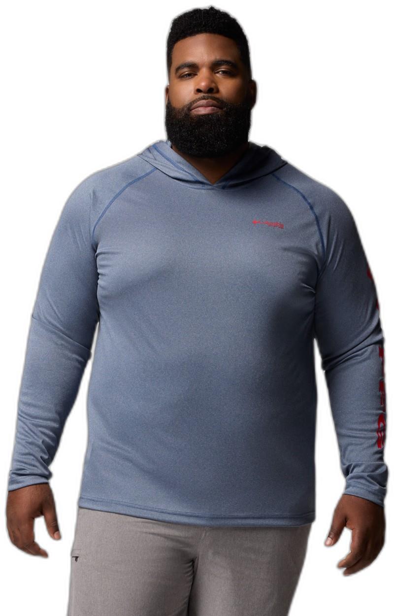 Terminal Tackle Hoodie, Extended - Mens - carbon heather / red spark logo 1