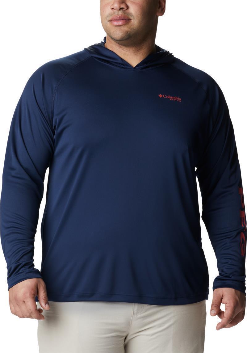 Terminal Tackle Hoodie, Extended - Mens - collegiate navy / sunset red logo 1