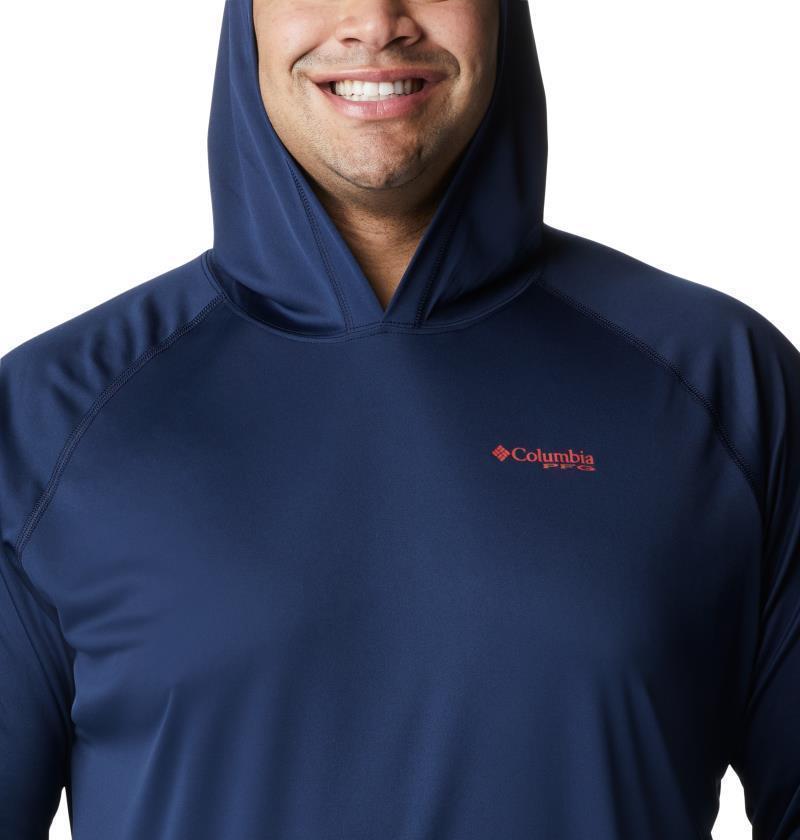 Terminal Tackle Hoodie, Extended - Mens - collegiate navy / sunset red logo 1