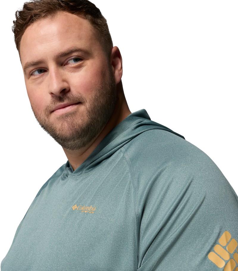 Terminal Tackle Hoodie, Extended - Mens - metal heather / light camel logo 1