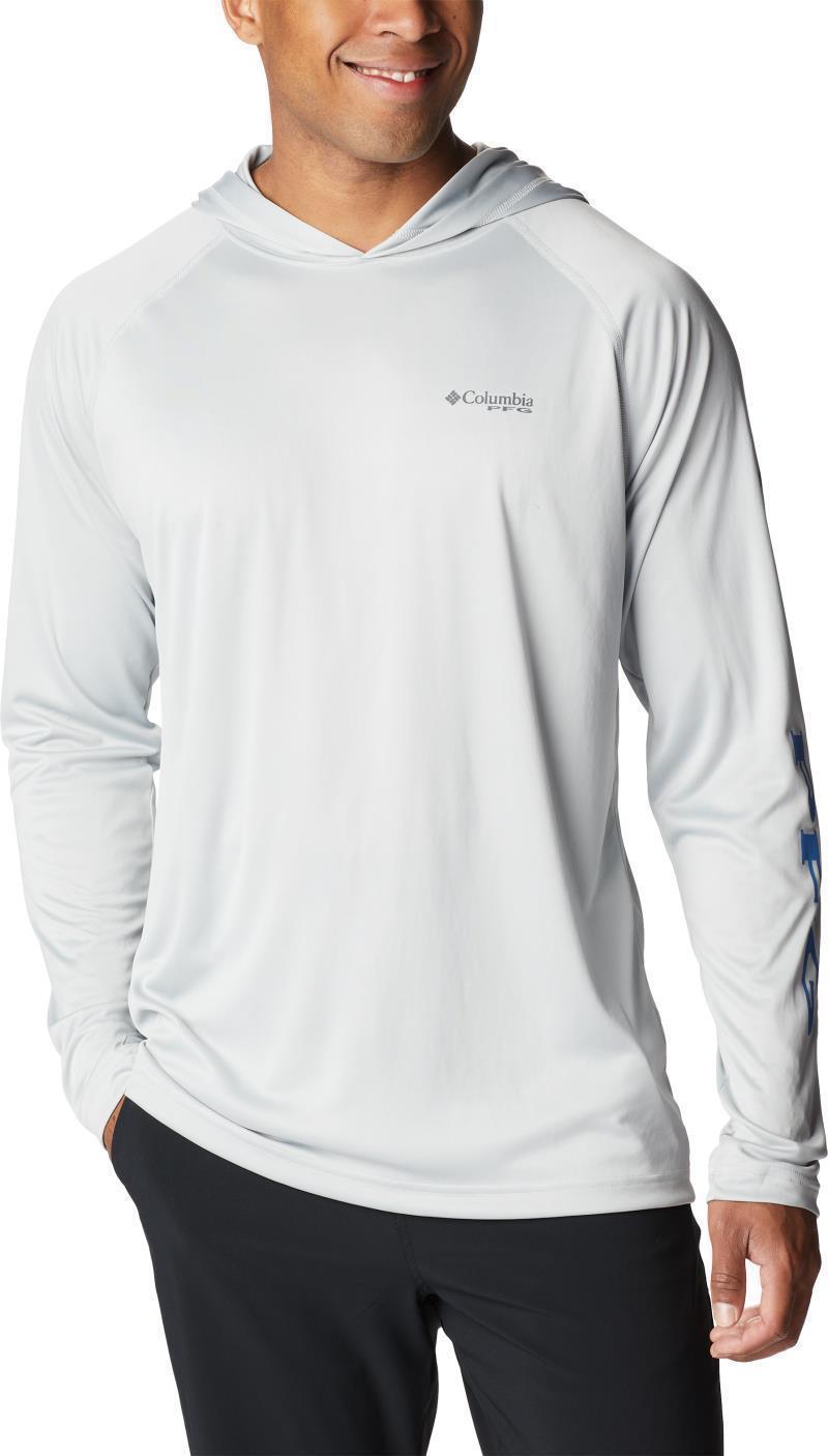 Terminal Tackle Hoodie, Tall - Mens - cool grey / vivid blue logo 1