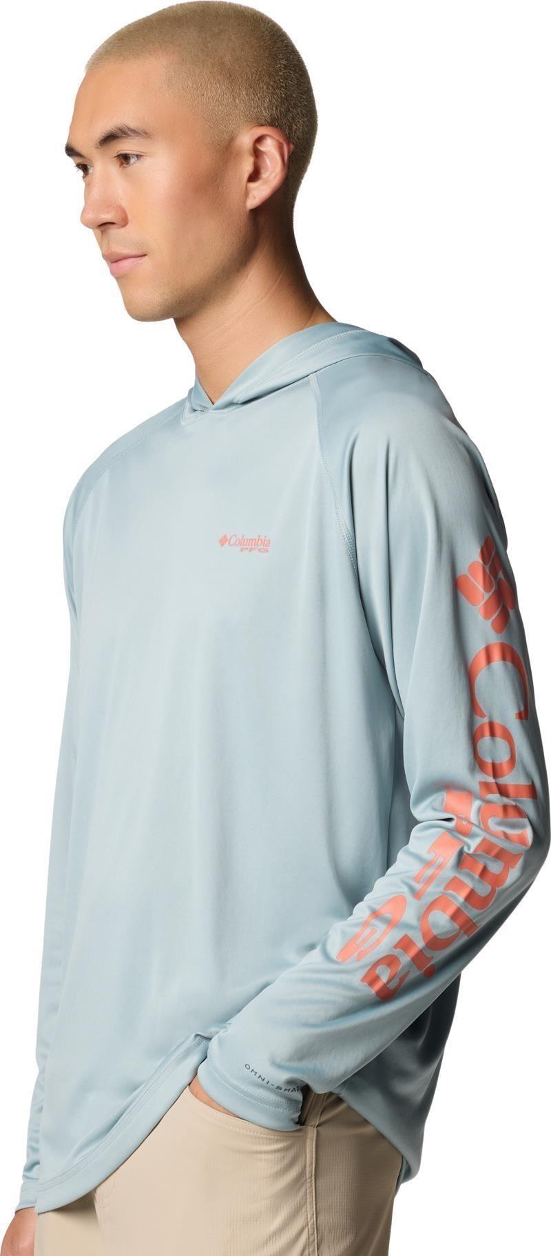 Terminal Tackle Hoodie, Tall - Mens - crushed blue / faded peach logo 1