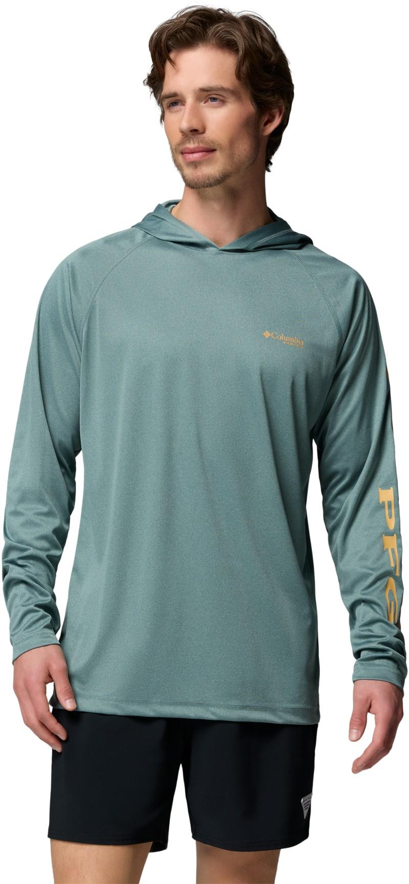 Terminal Tackle Hoodie, Tall - Mens - metal heather / light camel logo 1