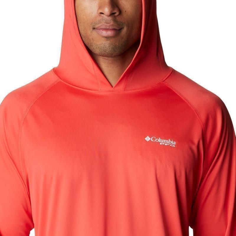 Terminal Tackle Hoodie, Tall - Mens - red hibiscus / white logo 1