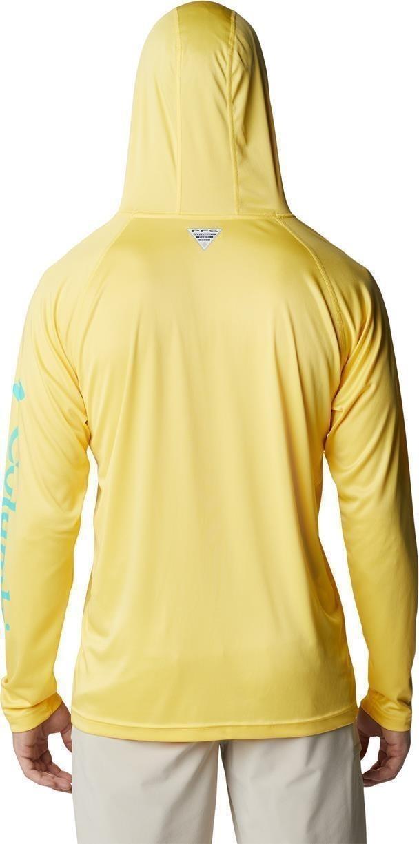 Terminal Tackle Hoodie, Tall - Mens - sun glow / electric turquoise logo 1