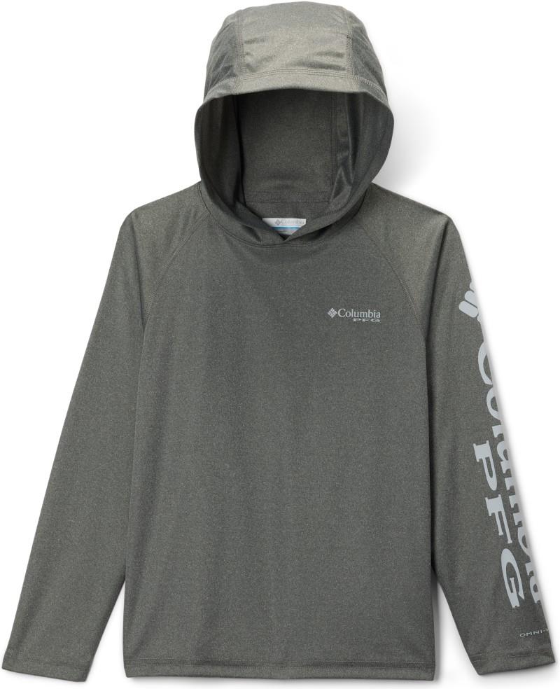 Terminal Tackle Hoodie - Youth - charcoal heather / cool grey logo 1