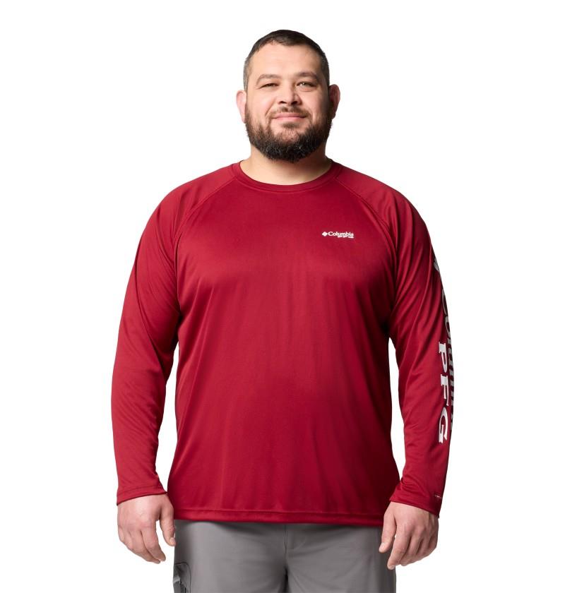 Terminal Tackle LS Shirt, Extended - Mens - beet / white logo 1