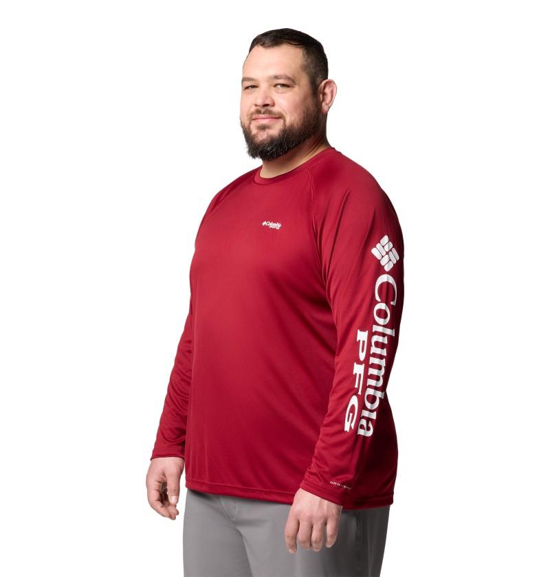 Terminal Tackle LS Shirt, Extended - Mens - beet / white logo 1